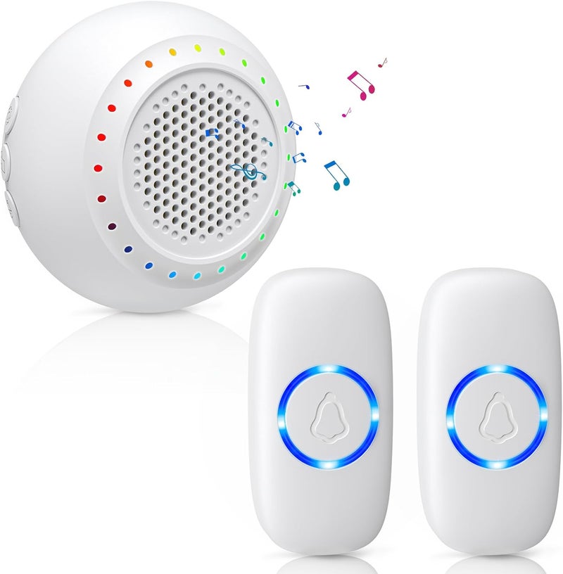 PHYSEN Store Doorbell Wireless Classroom Doorbell - Door Bells Ringer Chimes Wireless - Operating at 1000ft Range, 32 Ringtones, 4 Volume Levels, LED Flash - Waterproof Wireless Doorbells for Home Kids Room - Image 1